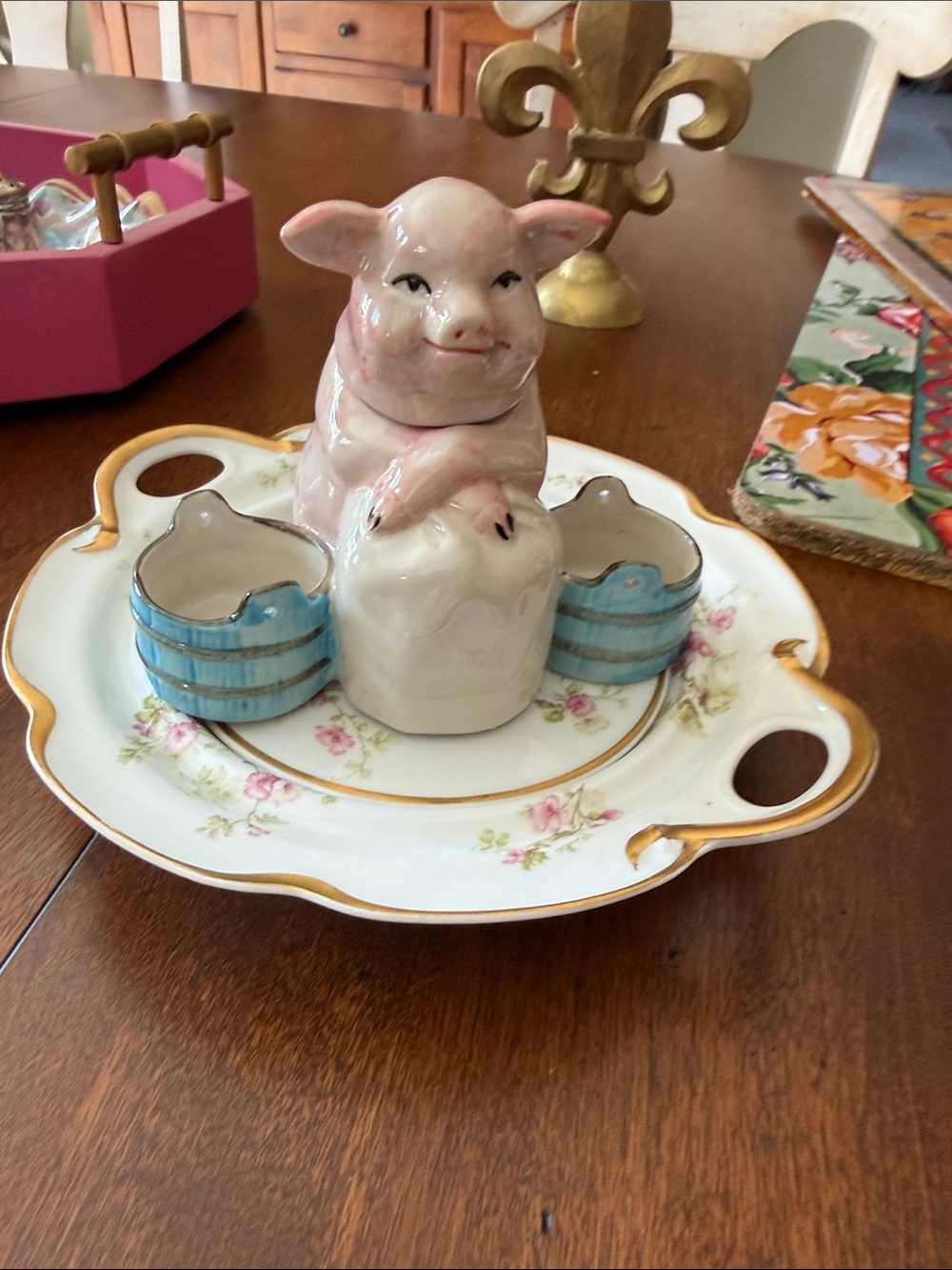 Pig with Mustard Pots (salt & Pepper is fine)